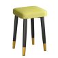 洛港 绿色麻布-黑金腿乳胶款可叠放方凳板凳餐桌圆凳创意椅子 300*300*450