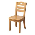 洛港 柚木色靠背椅餐椅家用凳子书房椅中式饭店餐厅餐桌椅 400*370*900