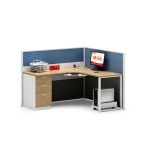 红心 办公家具职员桌电脑桌1.4米屏风工位L型单人位办公桌1400*1500*1500mm