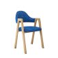 洛港 原木纹+深蓝色北欧休闲懒人椅靠背椅字家用书桌凳子写字椅 400*490*830