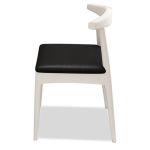 洛港 牛角椅白色北欧牛角椅办公椅休闲椅会议椅书椅餐桌椅 480*430*770