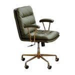 洛港 橄榄绿电脑椅舒适轻奢椅人体工学久坐书房书桌椅 420*490*900