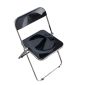 洛港 黑色升级PC材质透明椅子亚克力餐椅凳子轻奢折叠椅 410*410*740