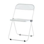洛港 白色框架透明面透明椅子亚克力餐椅凳子轻奢折叠椅 410*410*740