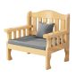 洛港 单人80cm长环保原木沙发组合简约新中式木质沙发靠背长椅 800*580*850