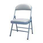 洛港 钢板底座灰腿灰面简易折叠椅办公椅会议椅电脑椅餐椅 400*400*790