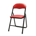 洛港 后连腿款木板底座红色简易折叠椅办公椅会议椅电脑椅餐椅 380*380*780