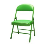 洛港 钢板底座绿腿绿面简易折叠椅办公椅会议椅电脑椅餐椅 400*400*790
