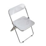 洛港 乳白升级PC材质透明椅子亚克力餐椅凳子轻奢折叠椅 410*410*740