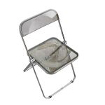 洛港 烟灰色升级PC材质透明椅子亚克力餐椅凳子轻奢折叠椅 410*410*740