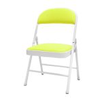 洛港 网布款钢板底座白腿绿面简易折叠椅办公椅会议椅电脑椅餐椅 400*400*790