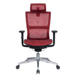 洛港 DS-233AL-QW红色铝合金脚办公椅电脑椅人体工学椅电竞椅 690*615*1135