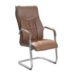 洛港 c51棕色办公椅电脑椅会议椅简约麻将椅人体工学弓形椅 470*580*1000