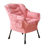 洛港 升级加厚-粉色雪花绒懒人沙发椅单人椅休闲家居靠背躺椅 450*500*850
