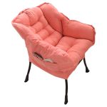 洛港 升级加厚款-粉色麂皮绒懒人沙发椅单人椅休闲家居靠背躺椅 450*500*850