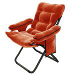 洛港 橙色加厚款3挡可调懒人沙发靠背躺椅单人小沙发阳台休闲椅 530*500*880