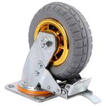 海斯迪克 gnjz-99高弹力低噪脚轮工业重型手推车轮橡胶轮 4寸定向轮