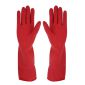 海斯迪克 HK-782 加厚乳胶手套 牛筋加长橡胶手套红色38cm长 L（10双）/包