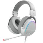 雷柏（Rapoo） VH650 耳机 虚拟7.1声道 头戴式耳机电脑耳麦 幻彩RGB背光 加厚海绵大耳罩 白色