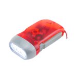 赫思迪格 应急手压电筒 三LED灯 塑料手捏电筒捏发电灯 红色*1个 JG-805