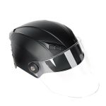 得力（deli）电动车头盔 半盔亚黑均码（大小可调）55-60cm DL885025