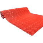 赫思迪格 内六角隔水垫 防滑垫PVC耐磨型地垫红色0.9m宽×15m整卷HSJZ-1566