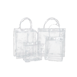 赫思迪格 HGJ-188透明pvc手提袋塑料包装袋子26*8*20cm横版