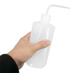 冰禹 塑料白色弯头管洗瓶 带刻度LDPE冲洗瓶加厚油壶透明胶瓶 500ml(5个) BYS-231