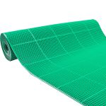 赫思迪格 内六角隔水垫 防滑垫PVC耐磨型地垫 绿色1.2m宽×15m整卷 HSJZ-1566