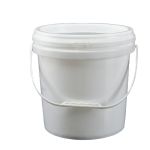 赫思迪格 HGJ-520 圆形塑料桶 带盖手提涂料油漆桶储物调料桶 水桶10L白色