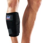LP 778护小腿绑带男运动篮球足球羽毛球跑步护腿韧带肌肉拉伤护具黑色(单只运动用可调式小腿护套