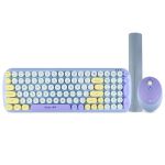 镭拓（Rantopad）RF646 无线键盘鼠标套装复古圆点键盘家用办公无线便携笔记本外接键盘浅蓝色