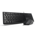 达尔优(dareu)  LK185有线键盘鼠标套装人体工学防溅洒设计 键鼠套装—黑色
