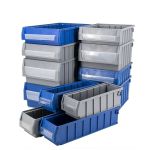 箱大王 Xlj-17 塑料分隔式零件盒 货架收纳箱物料盒 灰色 大3号（500*235*140）