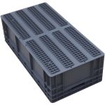 箱大王 Xlj-06 EU箱 收纳整理储物箱 加厚塑料物流箱 欧标汽配周转箱 零件盒灰色 800*400*230