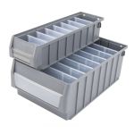箱大王 Xlj-17 塑料分隔式零件盒 货架收纳箱物料盒 灰色 经典款（590*230*140）