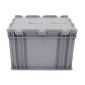 箱大王 Xlj-13加厚塑料带盖运输物流箱工具收纳箱零件箱C箱-有盖灰色