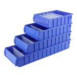 箱大王 Xlj-17 塑料分隔式零件盒 货架收纳箱物料盒 蓝色 小3号（500*110*90）