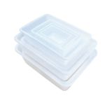 箱大王 Xrl-01 加厚长方形塑胶海鲜盘塑料方盘 周转箱养殖盘 P14白340*270*100