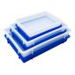 箱大王 Xrl-01加厚长方形塑胶海鲜盘塑料方盘周转箱养殖盘 P4蓝360*250*65