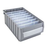箱大王 Xlj-17 塑料分隔式零件盒 货架收纳箱物料盒 灰色 中1号（300*235*90）