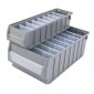 箱大王 Xlj-17 塑料分隔式零件盒 货架收纳箱物料盒 灰色 小2号（400*110*90）