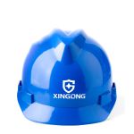 星工（XINGGONG） ABS安全帽电力V型绝缘防砸工地建筑施工领导监理劳保头盔 免费印字 XGV-2按键蓝色