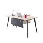 威斯敦 简约现代老板办公桌大气总裁桌钢脚时尚白橡色1.6米主管桌  16D1602     1600*800*750
