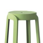 柯悦 塑料椅子可叠放加厚凳子家用餐厅客厅防滑圆形椅时尚彩色休闲椅子 CSJJ凳子（风车凳）绿色加厚版 330*330*460