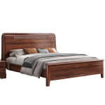 兮家 JF802#双人床实木床现代中式大床框架款1.5米床带弹簧棕垫 1500*2160*1180