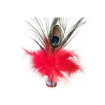 斯迈康 孔雀毛毽子比赛专用羽毛花毽球成人儿童健身运动专用红色