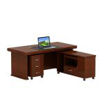 威斯敦 老板桌办公桌简约现代大班台新中式总裁桌1.8米含侧柜 KJ-LB0418   1800*900*760