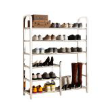 洛港 长80cm六层靴架款鞋架加厚不锈钢多层简易室内门口收纳鞋柜子 800*230*990