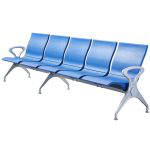洛港 pu板五人位蓝色候诊椅机场等候椅 2980*680*840